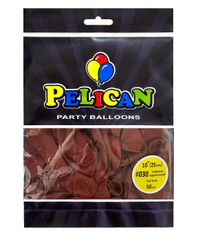 Купить Латексні кульки 10"(25cm) пастель #030 червоно- коричневий, Pelican 50шт