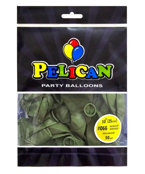 Купить Латексні кульки 10"(25cm) вінтажний #066 зелений авокадо, Pelican 50шт