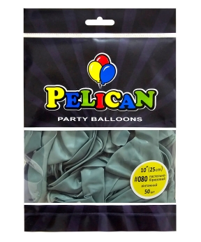 Купить Латексні кульки 10"(25cm) вінтажний #080 пастельно- бірюзовий, Pelican 50шт