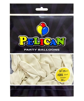 Купить Латексні кульки 10"(25cm) макарун #201 білий, Pelican 50шт