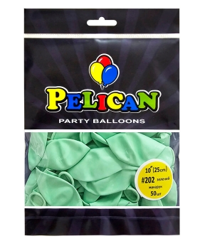 Купить Латексні кульки 10"(25cm) макарун #202 зелений, Pelican 50шт