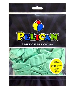 Купить Латексні кульки 10"(25cm) макарун #203 ціановий, Pelican 50шт