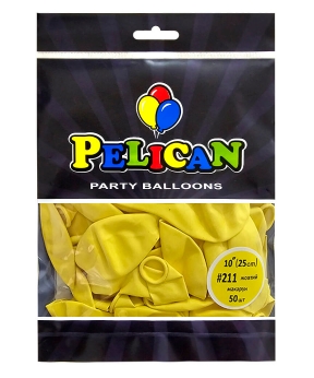 Купить Латексні кульки 10"(25cm) макарун #211 жовтий, Pelican 50шт