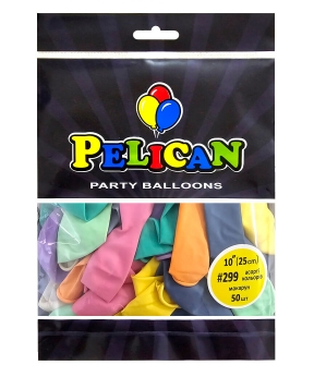 Купить Латексні кульки 10"(25cm) макарун #299 асорті кольорів, Pelican 50шт
