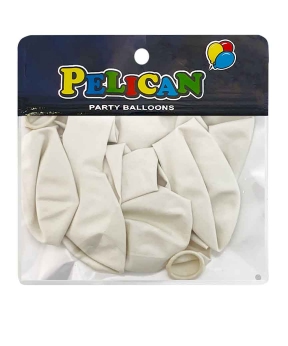 Купить Латексні кульки 10"(25cm) пастель #001 білий, Pelican 10шт