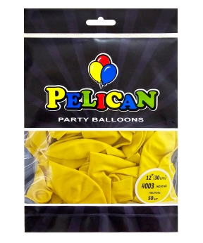 Купить Латексні кульки 12"(30cm) пастель #003 жовтий, Pelican 50шт
