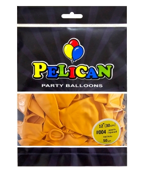 Купить Латексні кульки 12"(30cm) пастель #004 жовтогарячий, Pelican 50шт