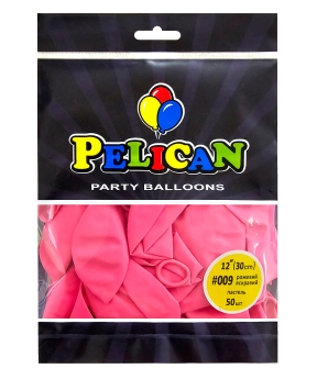 Купить Латексні кульки 12"(30cm) пастель #009 рожевий яскравий, Pelican 50шт