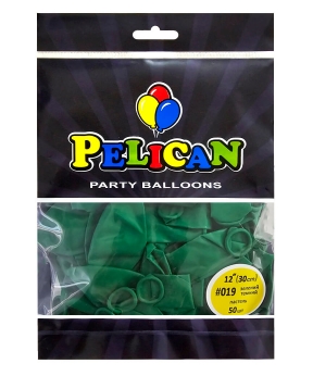 Купить Латексні кульки 12"(30cm) пастель #019 зелений темний, Pelican 50шт