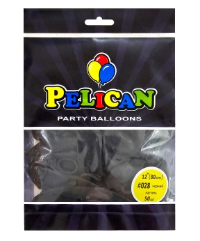 Купить Латексні кульки 12"(30cm) пастель #028 чорний, Pelican 50шт