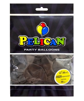 Купить Латексні кульки 12"(30cm) пастель #029 коричневий, Pelican 50шт