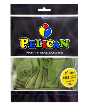 Купить Латексні кульки 12"(30cm) вінтажний #067 оливково- зелений, Pelican 50шт