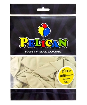 Купить Латексні кульки 12"(30cm) вінтажний #070 молочний, Pelican 50шт