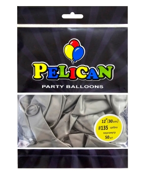 Купить Латексні кульки 12"(30cm) перламутр #135 срібло, Pelican 50шт