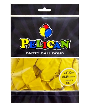 Купить Латексні кульки 12"(30cm) перламутр #149 жовтий, Pelican 50шт