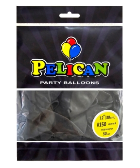 Купить Латексні кульки 12"(30cm) перламутр #150 чорний, Pelican 50шт
