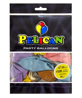 Купить Латексні кульки 12"(30cm)  перламутр #199 асорті кольорів, Pelican 50шт