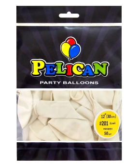 Купить Латексні кульки 12"(30cm) макарун #201 білий, Pelican 50шт
