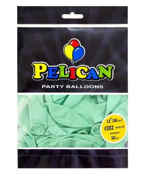 Купить Латексні кульки 12"(30cm) макарун #202 зелений, Pelican 50шт