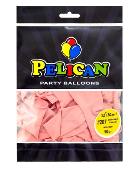 Купить Латексні кульки 12"(30cm) макарун #207 рожевий ніжний, Pelican 50шт