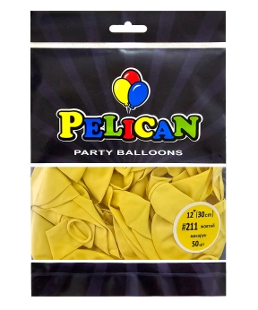 Купить Латексні кульки 12"(30cm) макарун #211 жовтий, Pelican 50шт