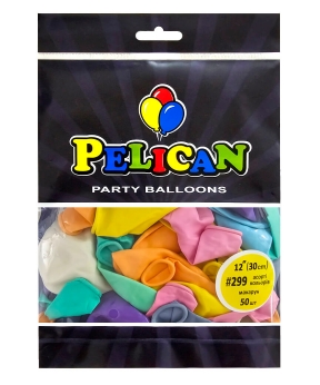Купить Латексні кульки 12"(30cm) макарун #299 асорті кольорів, Pelican 50шт