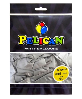 Купить Латексні кульки 12"(30cm) хром #302 срібло, Pelican 50шт