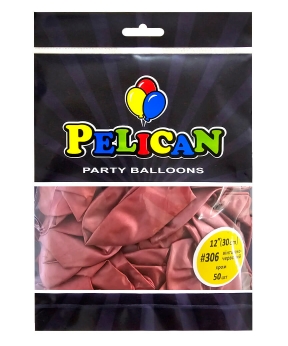 Купить Латексні кульки 12"(30cm) хром #306 вінтажно- червоний, Pelican 50шт