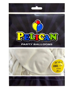 Купить Латексні кульки 19"(48cm) пастель #001 білий, Pelican 25шт
