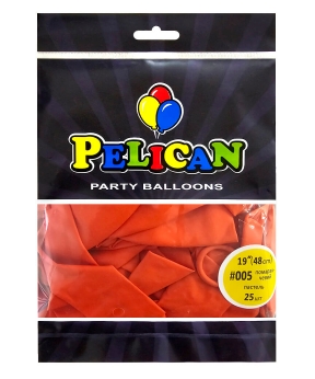 Купить Латексні кульки 19"(48cm) пастель #005 помаранчевий, Pelican 25шт
