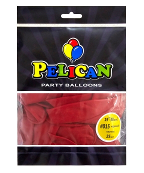 Купить Латексні кульки 19"(48cm) пастель #015 червоний, Pelican 25шт