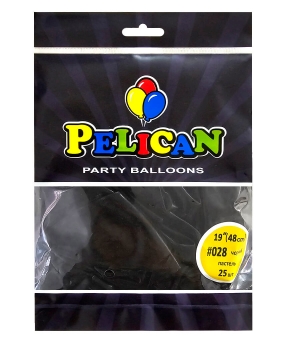 Купить Латексні кульки 19"(48cm) пастель #028 чорний, Pelican 25шт