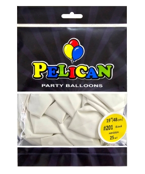 Купить Латексні кульки 19"(48cm) макарун #201 білий, Pelican 25шт