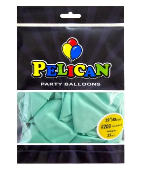 Купить Латексні кульки 19"(48cm) макарун #203 ціановий, Pelican 25шт