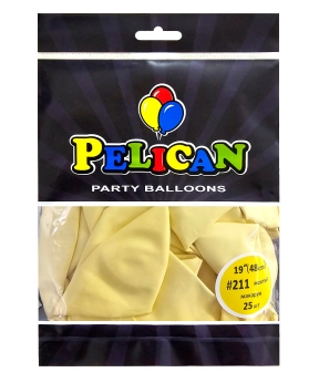 Купить Латексні кульки 19"(48cm) макарун #211 жовтий, Pelican 25шт