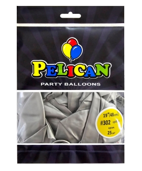 Купить Латексні кульки 19"(48cm) хром #302 срібло, Pelican 25шт