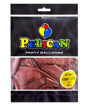 Купить Латексні кульки 19"(48cm) хром #306 вінтажно- червоний, Pelican 25шт