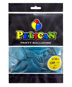 Купить Латексні кульки 19"(48cm) хром #309 синій, Pelican 25шт