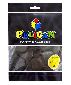 Купить Латексні кульки 19"(48cm) хром #311 чорний, Pelican 25шт