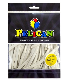 Купить Кульки для моделювання (КДМ) 150cm пастель #001 білий, Pelican 50шт