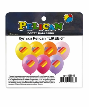 Купить Шарики Pelican 12' (30 см)  "LIKEE-3" 4-цветные, 10шт/уп