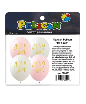 Купить Кульки Pelican 12"(30cm) "It's a Girl" 1-стор. 10шт