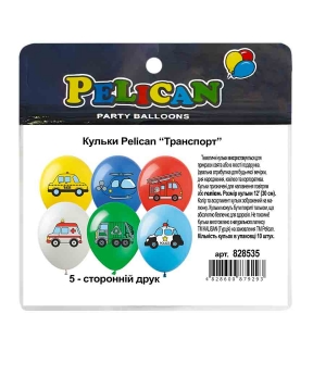 Купить Кульки Pelican 12"(30сm) "Транспорт" 5-стор. 10шт