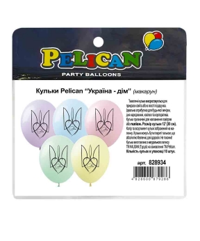 Купить Кульки Pelican 12"(30сm) "Україна- дім"  макарун 10шт