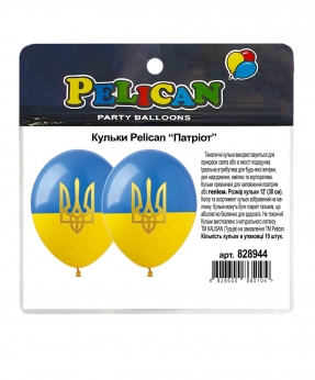 Купить Кульки Pelican 12' (30 см)  "ПАТРІОТ" 1-стор. 10шт/уп