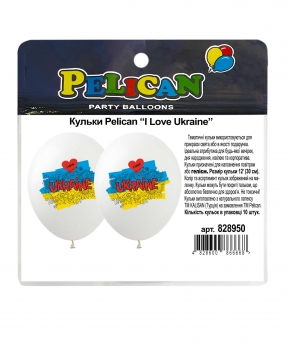 Купить Кульки Pelican 12' (30 см)  "I Love Ukraine" 1-стор. 10шт/уп