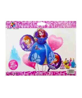 Купить Набір з 5 кульок фольгованих  "Принцеса Софія"