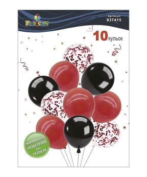 Купить Набір з 10  латексних кульок "Червона пристрасть" вінтажний, Pelican