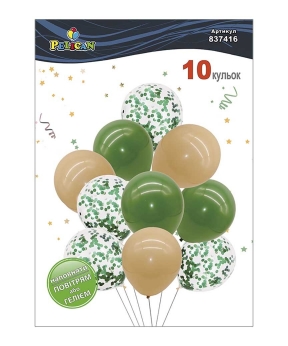 Купить Набір з 10  латексних кульок "Зелений бум" вінтажний, Pelican