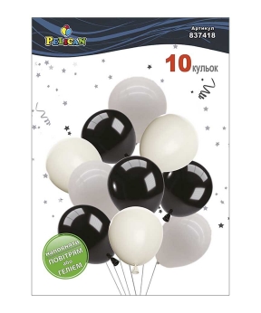Купить Набір з 10  латексних кульок "Сіро- чорний стиль"  вінтажний, Pelican